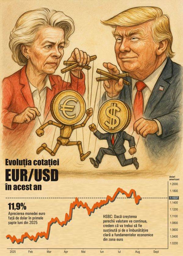 Euro se apreciază masiv faţă de dolar în 2025, dar scade în iulie; corecţie sau schimbare de direcţie? Euro se apreciază masiv faţă de dolar în 2025, dar scade în iulie; corecţie sau schimbare de direcţie?